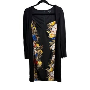 Teri Jon Rickie Freeman Black Floral Timeless Sheath Dress Elegant Feminine 14